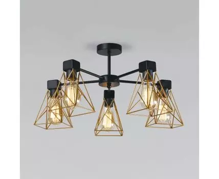 Потолочная люстра в стиле лофт 70107/5 черный/латунь