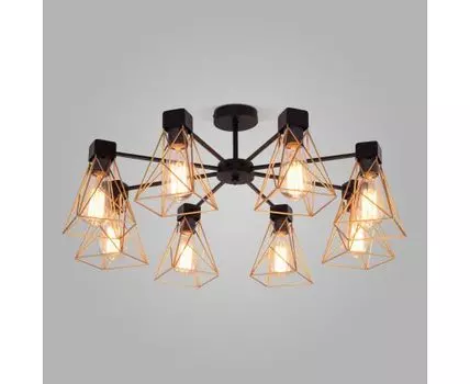 Потолочная люстра в стиле лофт 70107/8 черный/латунь