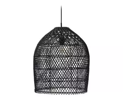 Потолочный абажур Domitila из ротанга с черной отделкой, 44 см