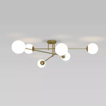 Потолочный светильник со стеклянными плафонами 30181/6 латунь