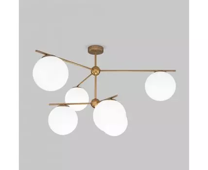 Потолочный светильник со стеклянными плафонами 60147/6 латунь