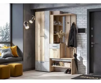 Прихожая Фаворит (206, 35, Закрытые, Светлое дерево, 142)