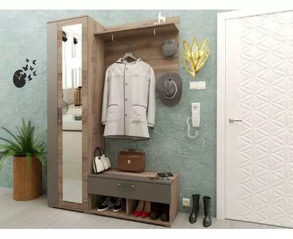 Прихожая Ханна (211, 37, Со штангой, Закрытые, Светлое дерево, 144)