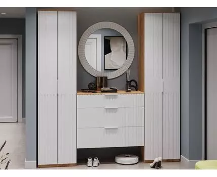 Прихожая Хилтон (226, 42,8, Закрытые, Белый, 210,4)