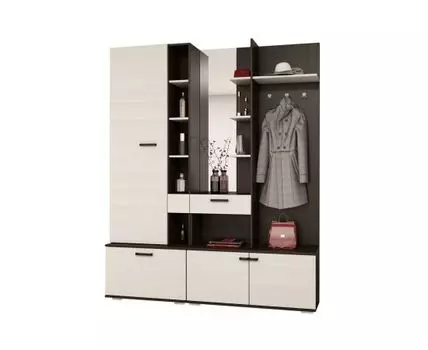 Прихожая Инес (Закрытые, Темное-светлое дерево)