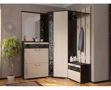 Прихожая Юнона (204, 137, Закрытые, Темное-светлое дерево, 152)