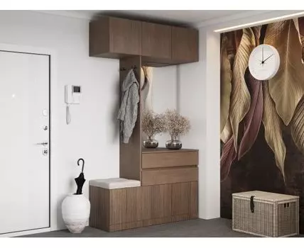 Прихожая Кантри 2 ящика (240, 45, Закрытые, Коричневое дерево, 135)