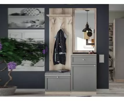 Прихожая Квадро (212, 36, Закрытые, Серый, 118)