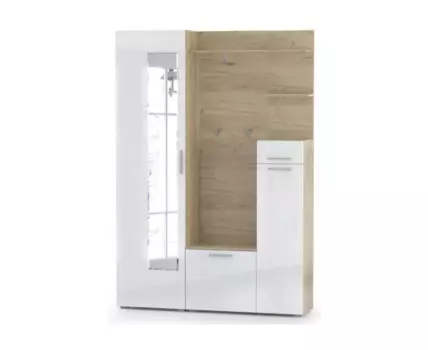 Прихожая Лайн дуб серый craft K 002 PW / белый глянец пвх комплектация 1