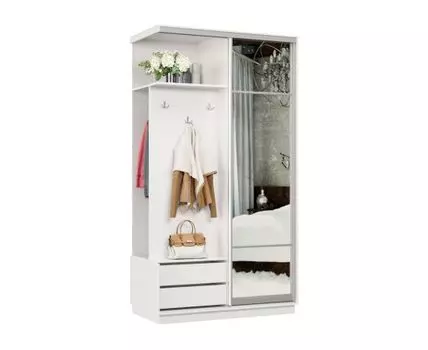 Прихожая Маршал (2400 мм, 600 мм, Закрытые, Белый, 1200 мм)