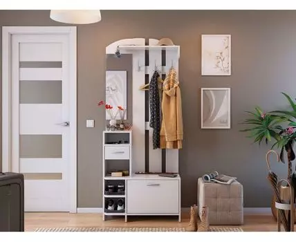 Прихожая Мила (196, 33, Открытые, Белый, 80)