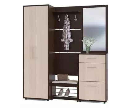 Прихожая Моренго 23 (208.7, 42.9, Закрытые, Темное-светлое дерево, 180)