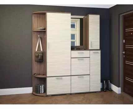 Прихожая Ника (203,2, 35,4, Закрытые, Темное-светлое дерево, 175,4)