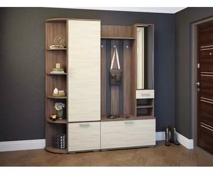 Прихожая Ника (203,2, 35,4, Закрытые, Темное-светлое дерево, 176,4)