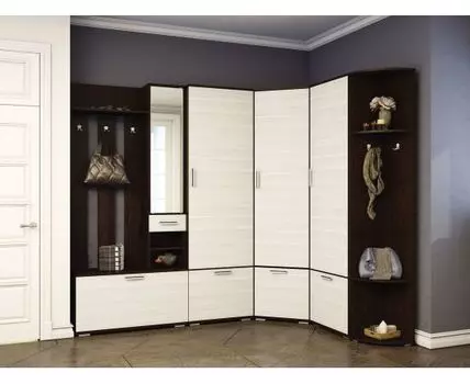 Прихожая Ника (203,2, 70,1, Закрытые, Темное-светлое дерево, 306,5)