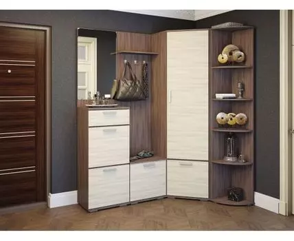 Прихожая Ника (203,3, 70,1, Закрытые, Темное-светлое дерево, 205,5)