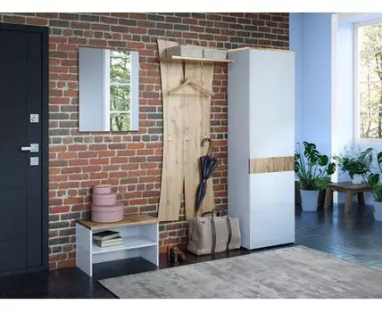 Прихожая Сахара (199.5, 38.5, С топом-накладкой, Дизайнерские, Белый, 190)