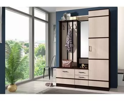 Прихожая Сакура (222, 46, Закрытые, Темное-светлое дерево, 155)