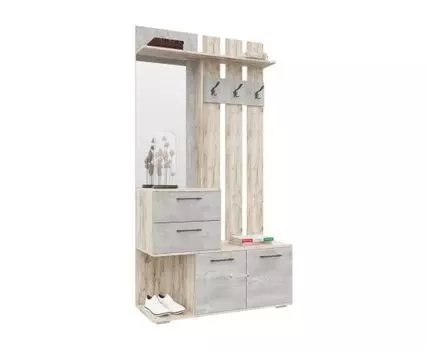 Прихожая Вальс ВШ-1 дуб крафт серый / бетонный камень