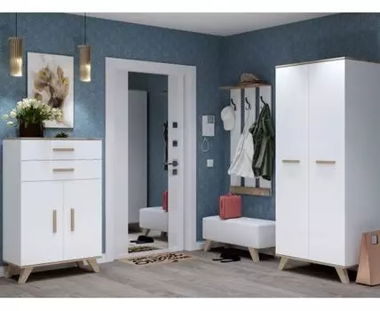 Прихожая Вега Скандинавия (Закрытые, Белый)