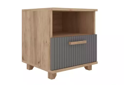 Прикроватная тумба Ньерд с ящиком Дуб Вотан / Черника