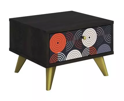 Прикроватная тумбочка Фьюжн (30, 40, Черный, 44)