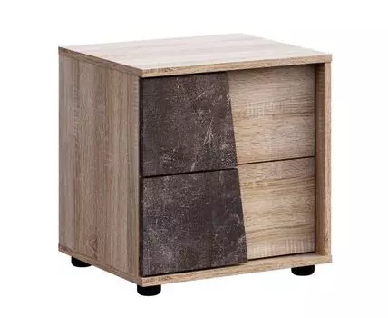 Прикроватная тумбочка Санремо (47.5, 41.5, Дизайнерские, Темное-светлое дерево, 45)