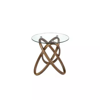 Приставной столик 2126/LT20051 из стекла и ореха