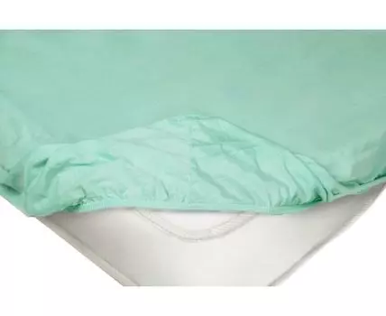 Простыня Ментоловая трикотажная на резинке (На резинке, Зеленый)