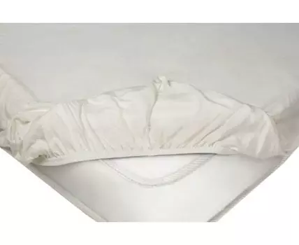 Простыня Молочная трикотажная на резинке (На резинке, Бежевый)