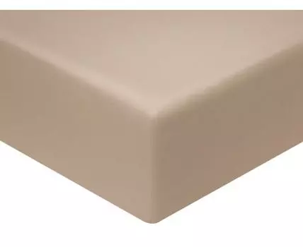 Простыня Моноспейс бежевый на резинке (На резинке, Бежевый)