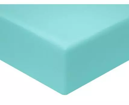 Простыня Моноспейс бирюзовый на резинке (На резинке, Зеленый)