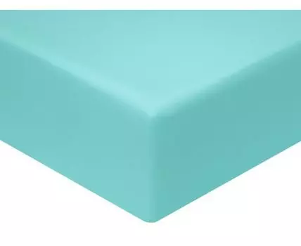 Простыня Моноспейс бирюзовый на резинке (На резинке, Зеленый)