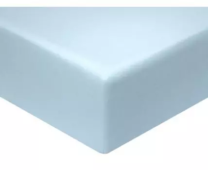 Простыня Моноспейс голубой на резинке (На резинке, Синий)