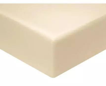 Простыня Моноспейс кремовый на резинке (На резинке, Бежевый)