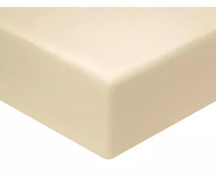 Простыня Моноспейс кремовый на резинке (На резинке, Бежевый)