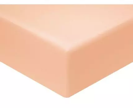 Простыня Моноспейс персиковый на резинке (На резинке, оранжевый)