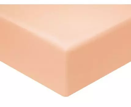 Простыня Моноспейс персиковый на резинке (На резинке, оранжевый)