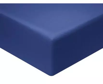 Простыня Моноспейс темно-синий на резинке (На резинке, Синий)