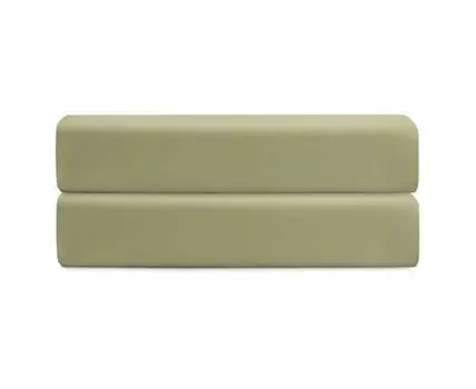 Простыня на резинке цвета шалфея с брашинг-эффектом