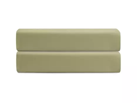 Простыня на резинке цвета шалфея с брашинг-эффектом