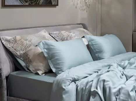 Простыня на резинке тенсель бирюзовая 180*200*30