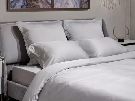 Простыня на резинке тенсель серая 180*200*30