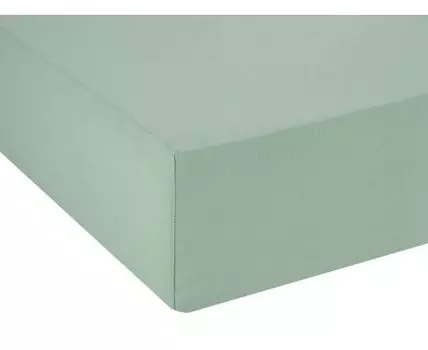 Простыня Оливковая трикотажная на резинке (На резинке, Зеленый)