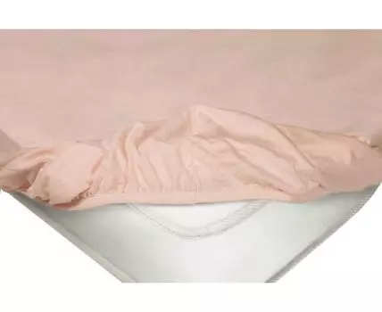 Простыня Розовая трикотажная на резинке (На резинке, Розовый)