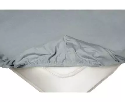 Простыня Серая трикотажная на резинке (На резинке, Серый)