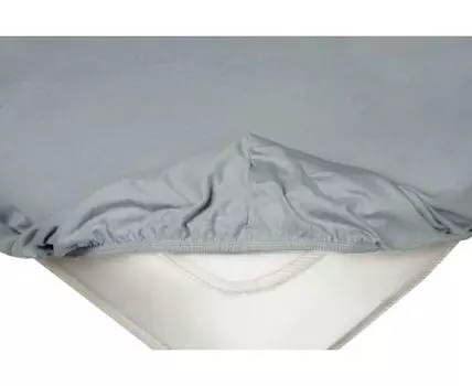 Простыня Серая трикотажная на резинке (На резинке, Серый)