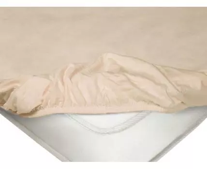 Простыня Трикотажная на резинке в цвете Чайная роза (На резинке, Бежевый)