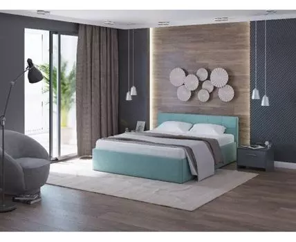 PROxSON Кровать Domo plus (Ткань: Рогожка Savana Camel (бежевый)) 90x200 (200, Нет, 140, Monopoly Мятный лёд (670))