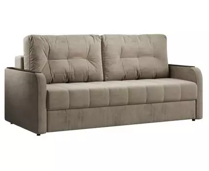 Прямой диван Аффи (97, 110 см, Пружинный блок, Двуспальные, Жесткие, Серый, 217, Ширина 220 см)